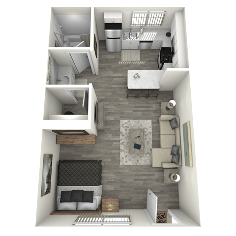 Sentry Tempe Apartment Homes Studio Floor Plan